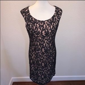 Adrianna Papell Black Lace Dress Size 6